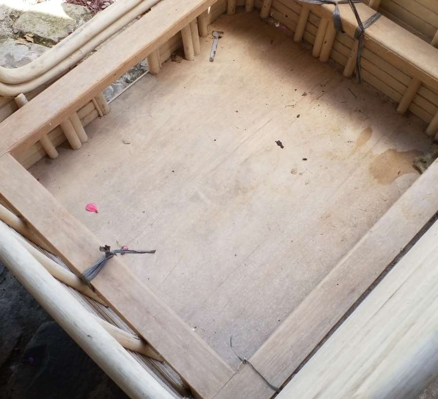 Pair of rattan armchairs