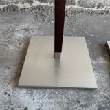 Set of 2 Calligaris holders — silver gray with dark brown wood, metal, and wood design