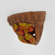 Corner wall lamp in terracotta with fruit decoration, signed D.Chadeau
