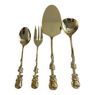 Set of 24 carat gold plated dessert cutlery