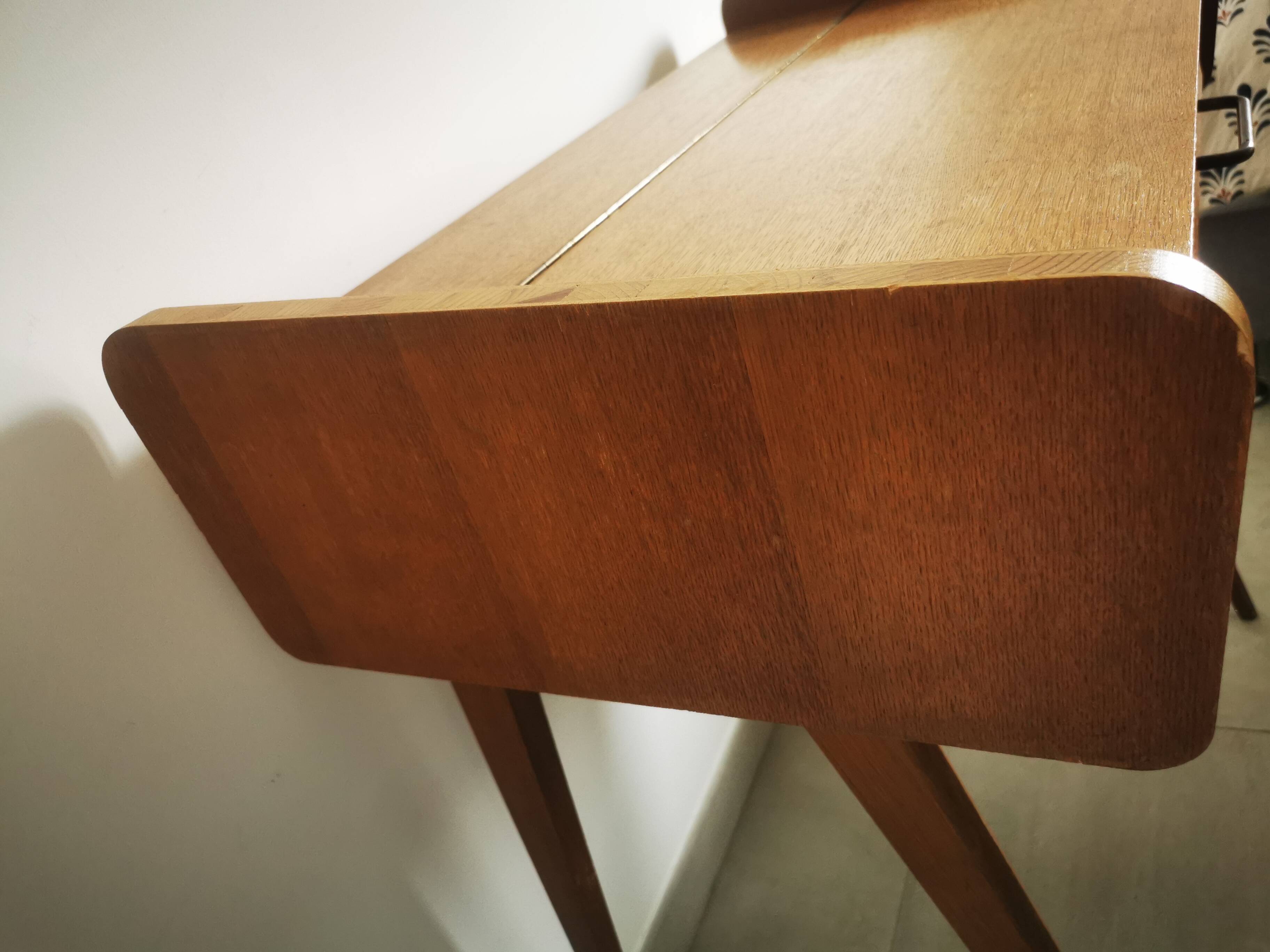 Oak veneer console dressing table