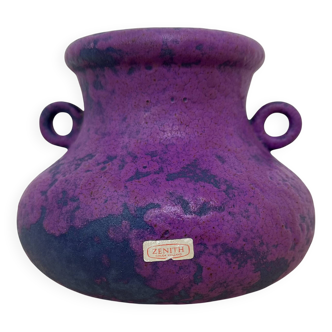 Vase en céramique violet Zenith Gouda Holland, années 1970