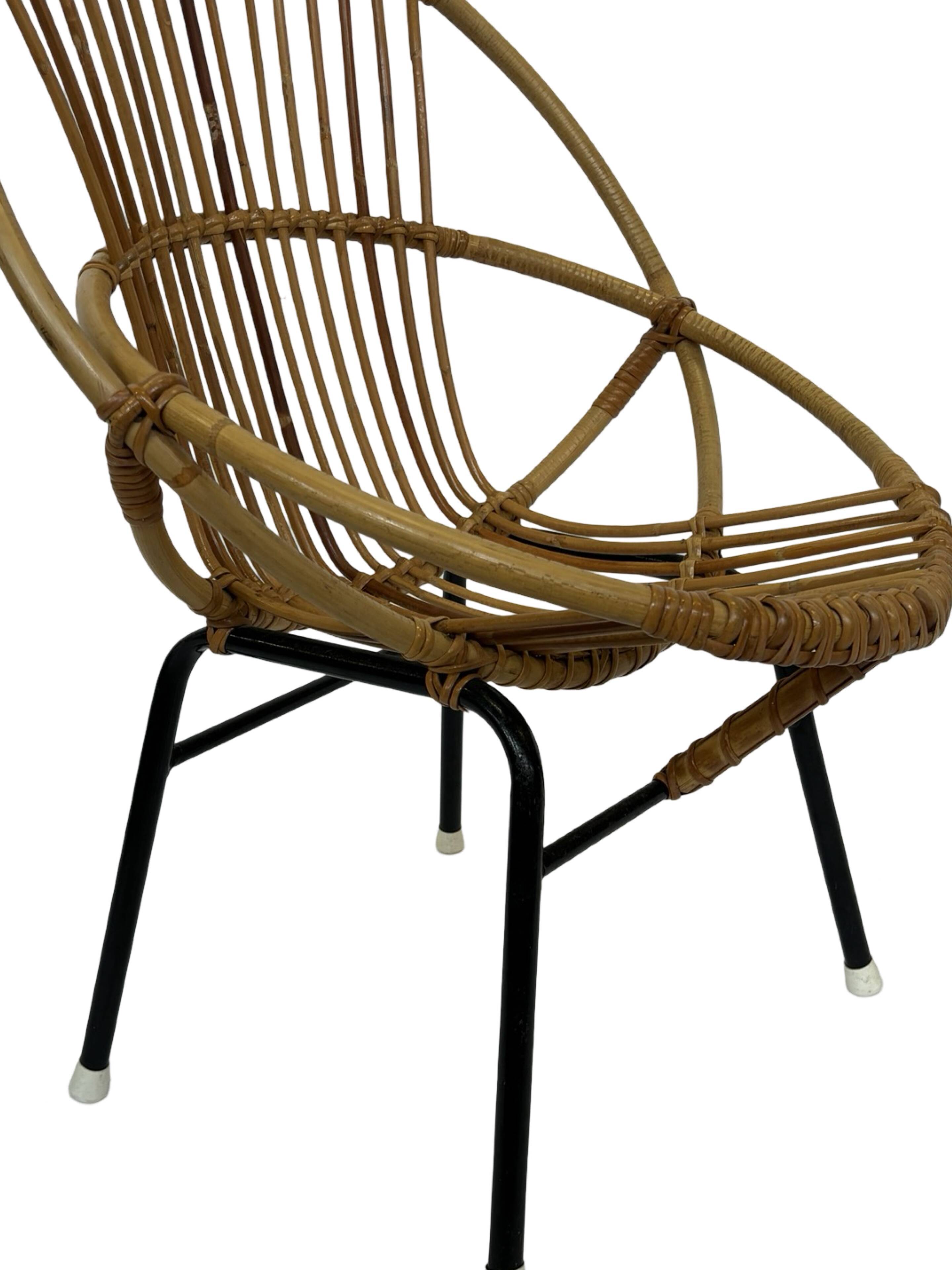 Chaise en rotin de Dirk van Sliedregt Rohe Noordwolde 1960 aux Pays-Bas