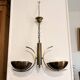 Vintage Space Age Italian Modernist Brass Gold Chandelier