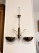 Vintage Space Age Italian Modernist Brass Gold Chandelier