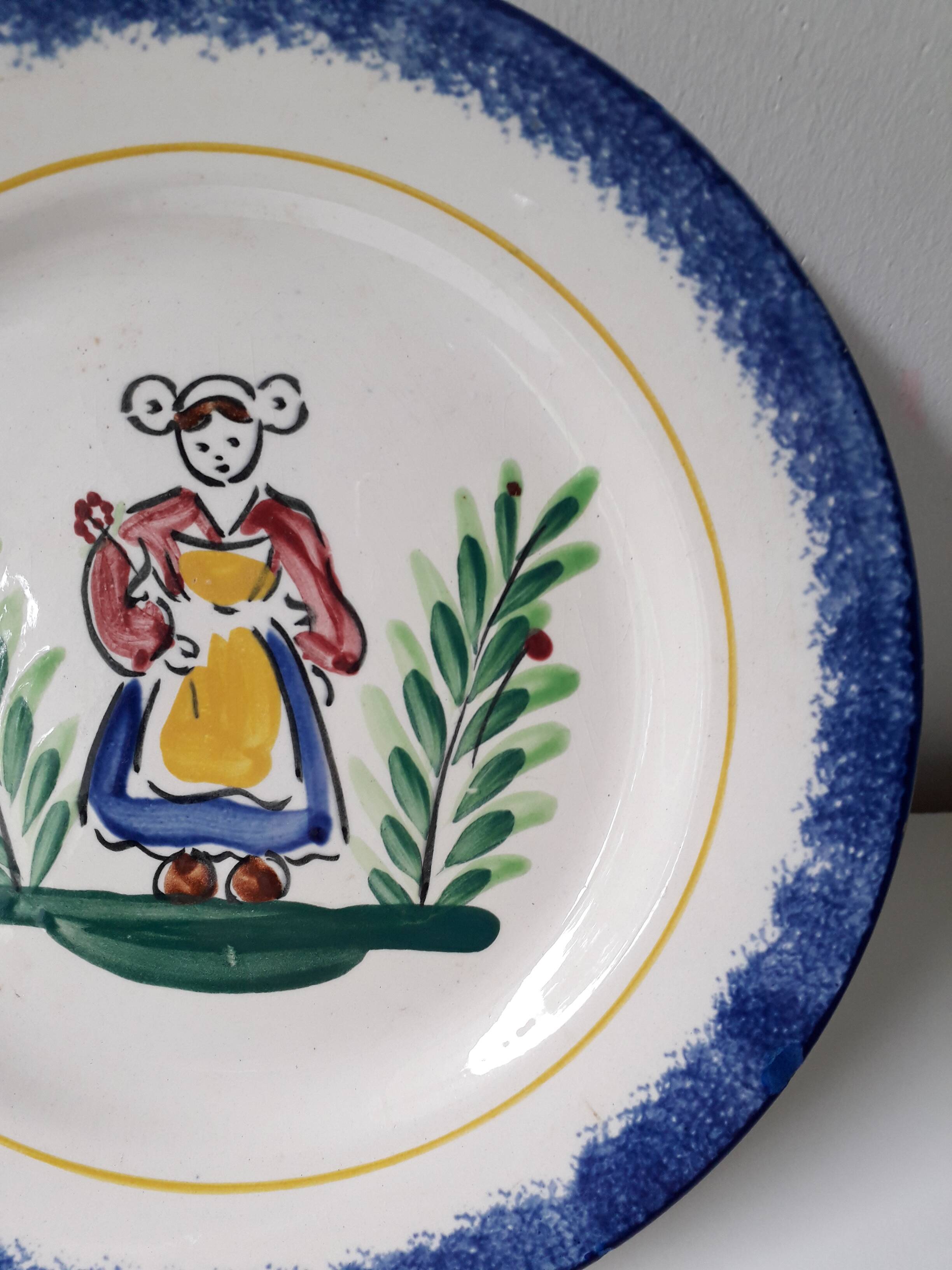 Bretagne Pornic earthenware plate (18.5cm) A1