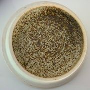 Vegetable dish, covered pot, glazed ceramic art, 1970s, signature to be identified