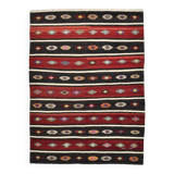 5x7 Red Black Handmade Persian Kilim Rug, 168x228Cm