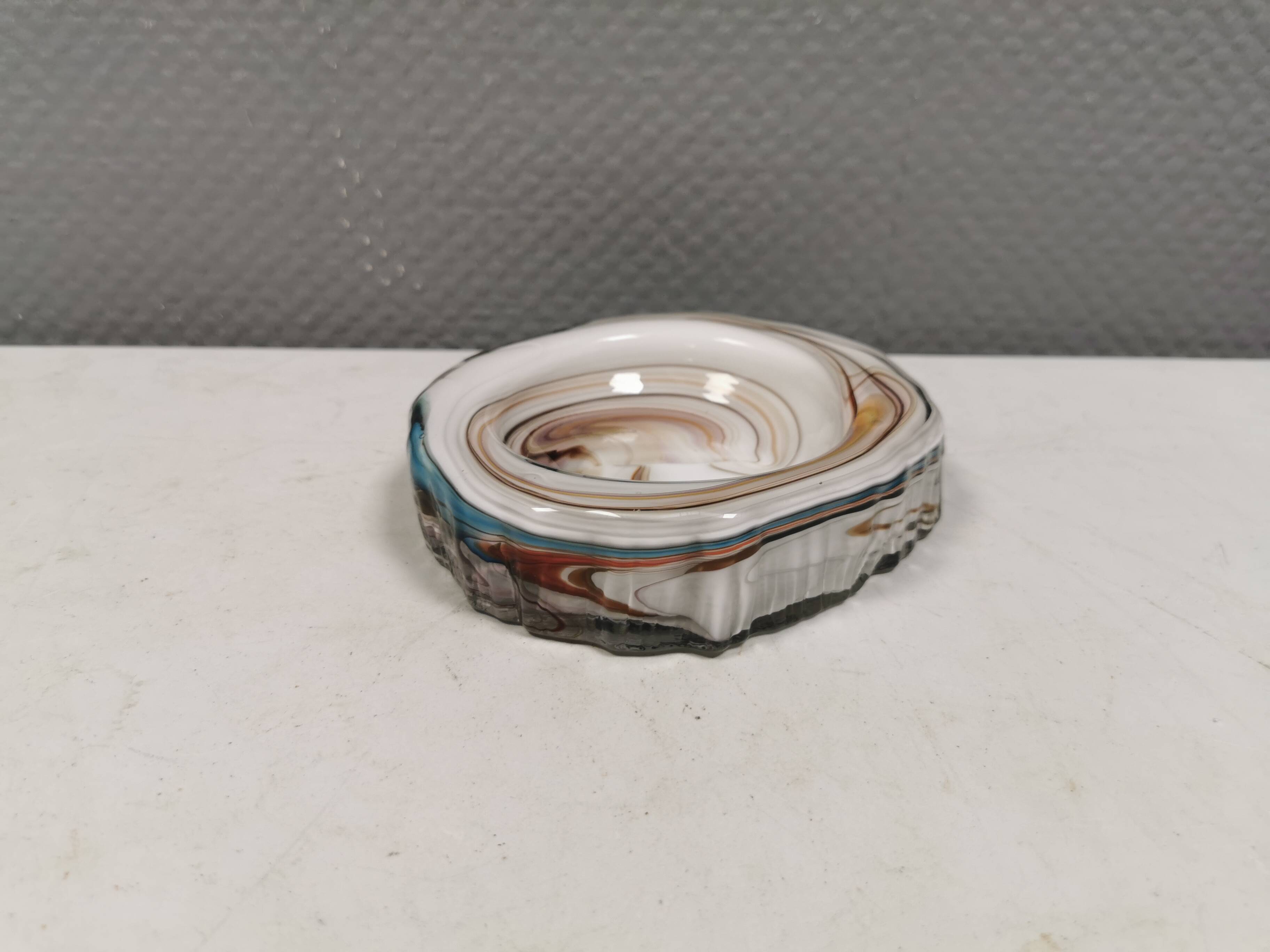 Rare glass art / ashtray by Michael Bang for Holmegaard Denmark 1968