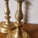 Duo of brass candle holders