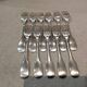11 silver-plated table forks by Christofle Cluny with stripes