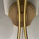 Pair brass and opaline wall sconces or bedside lamps, Austria 1950s