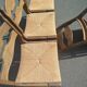 Set of 4 solid oak chairs with straw, in the style of Guillerm.