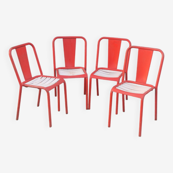 Set of 4 "tolix" garden chairs