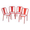 Serie de 4 chaises de jardin "tolix"