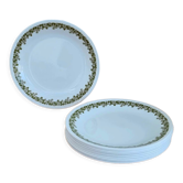 Lot de 11 assiettes plates vertes américaines Corelle vintage