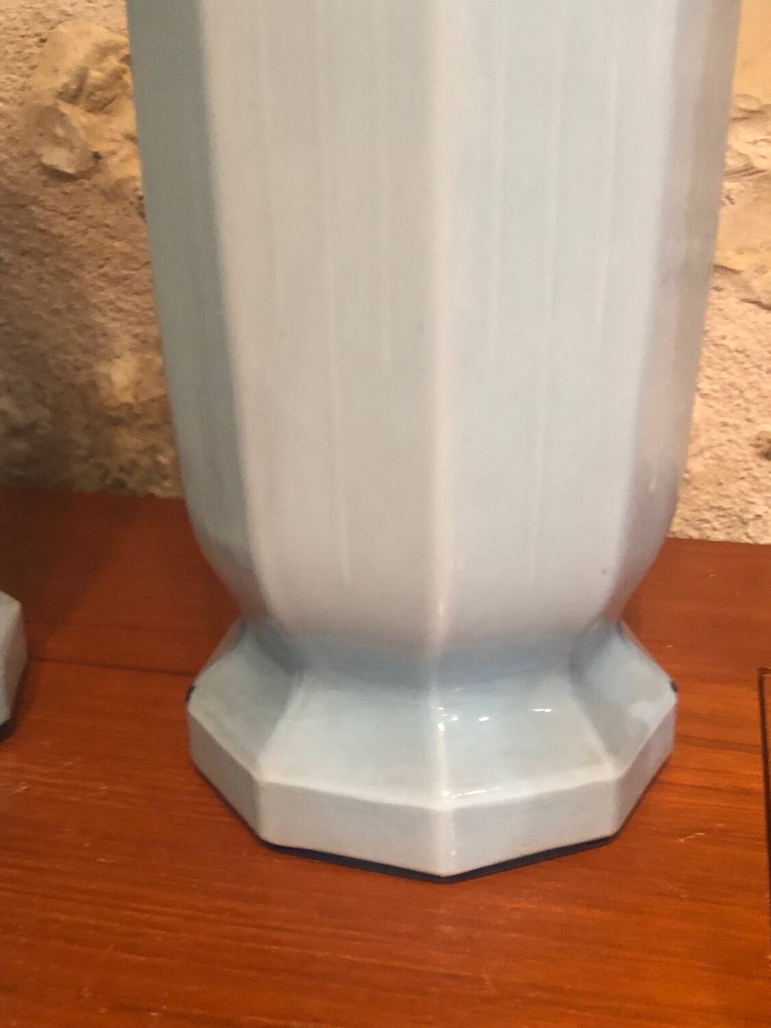 2 Antique blue opaline Art Nouveau vases with thistle motifs