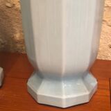 2 Vases opaline bleus anciens Art nouveau motifs chardons