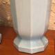 2 Antique blue opaline Art Nouveau vases with thistle motifs