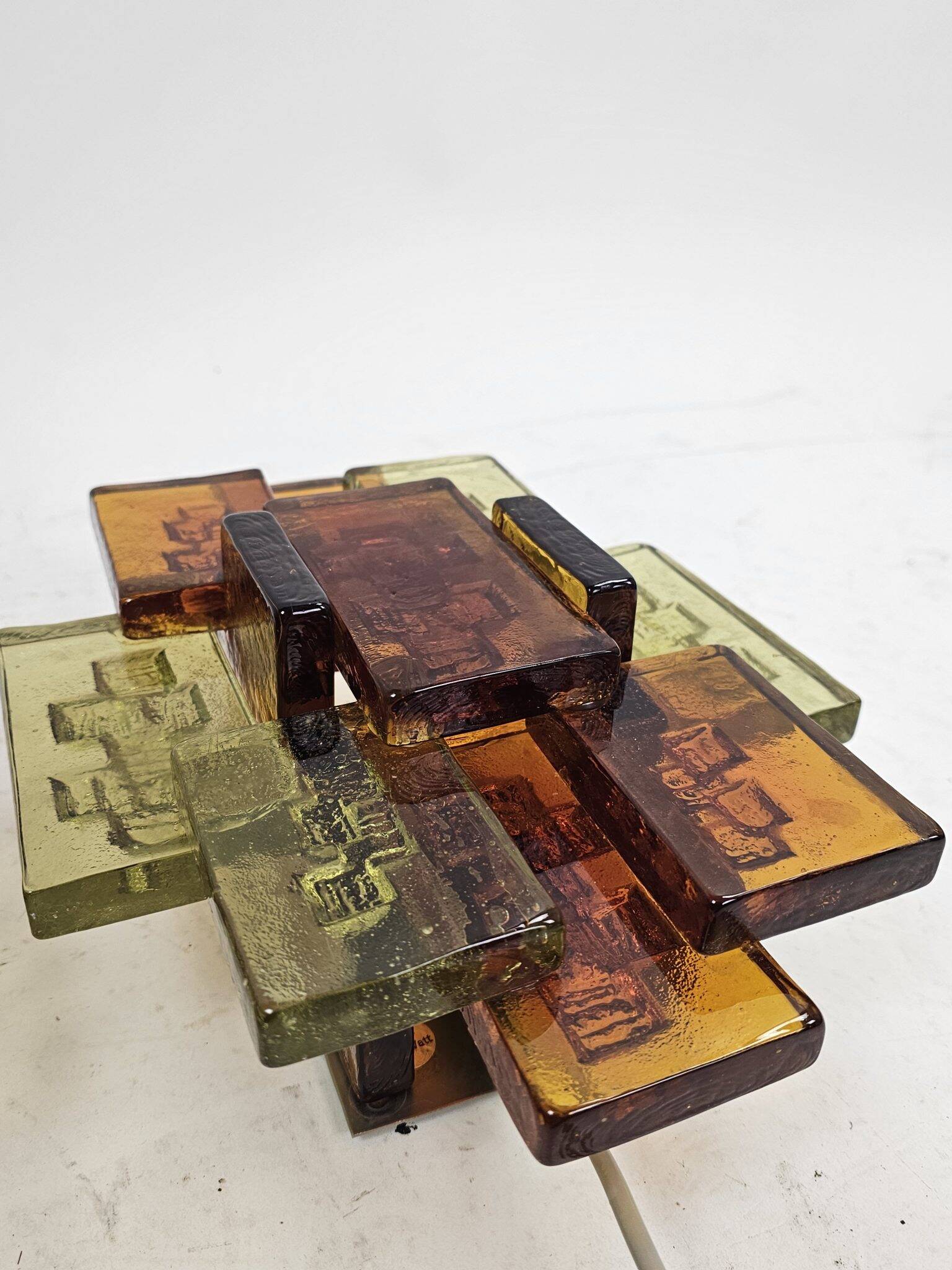 Set of wall lamps glass amber Holm Sorensen Denmark