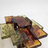 Set of wall lamps glass amber Holm Sorensen Denmark