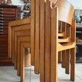 5 chaises empilables vintage — Rainer Schell  Schlapp Möbel 1960s
