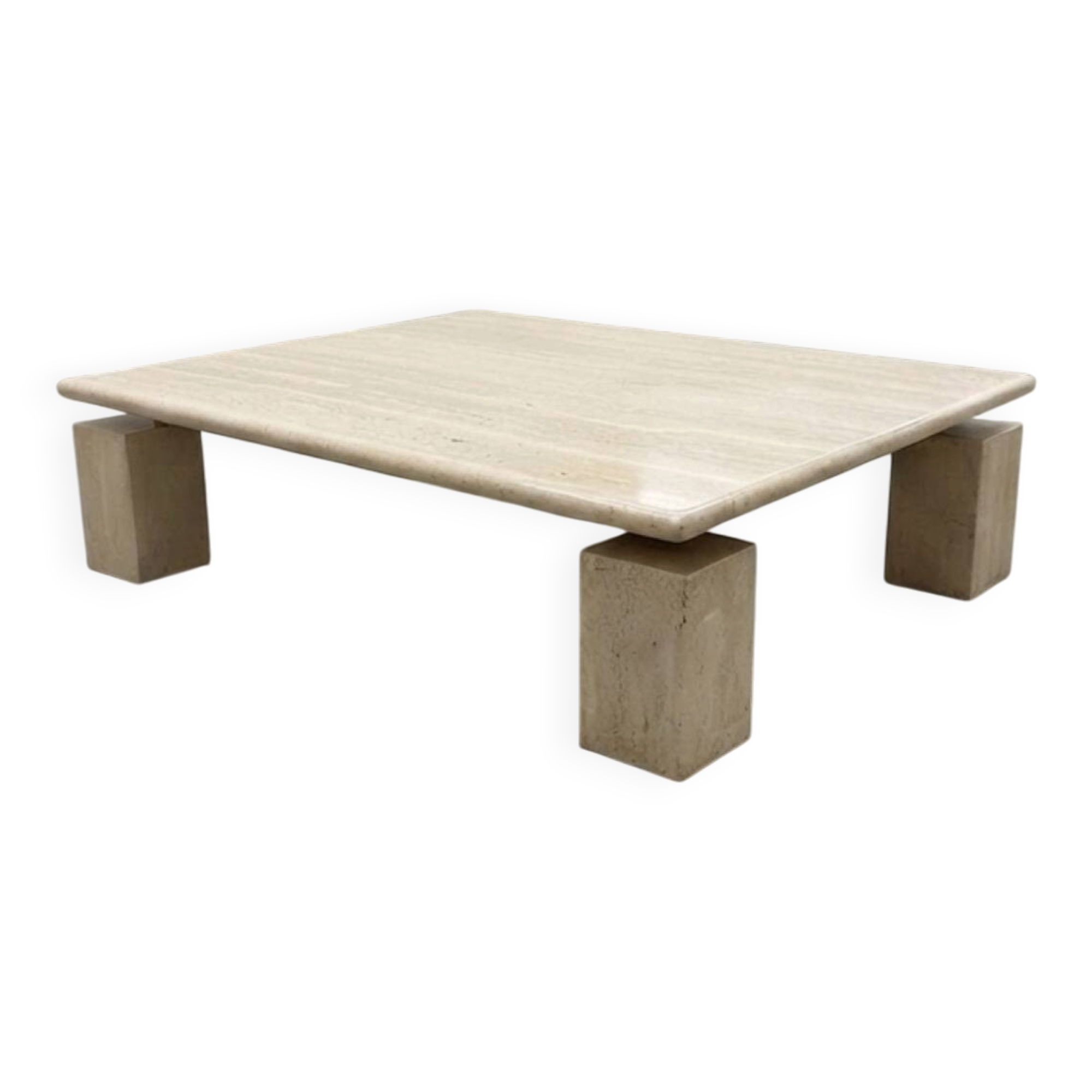 Sculptural coffee table in travertine - Attributed to Piero De Longhi, It