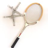 Wooden tennis racket