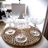 5 cut crystal champagne coupes