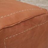 Moroccan square pouf brown wood