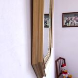 Octagonal gilded wooden mirror