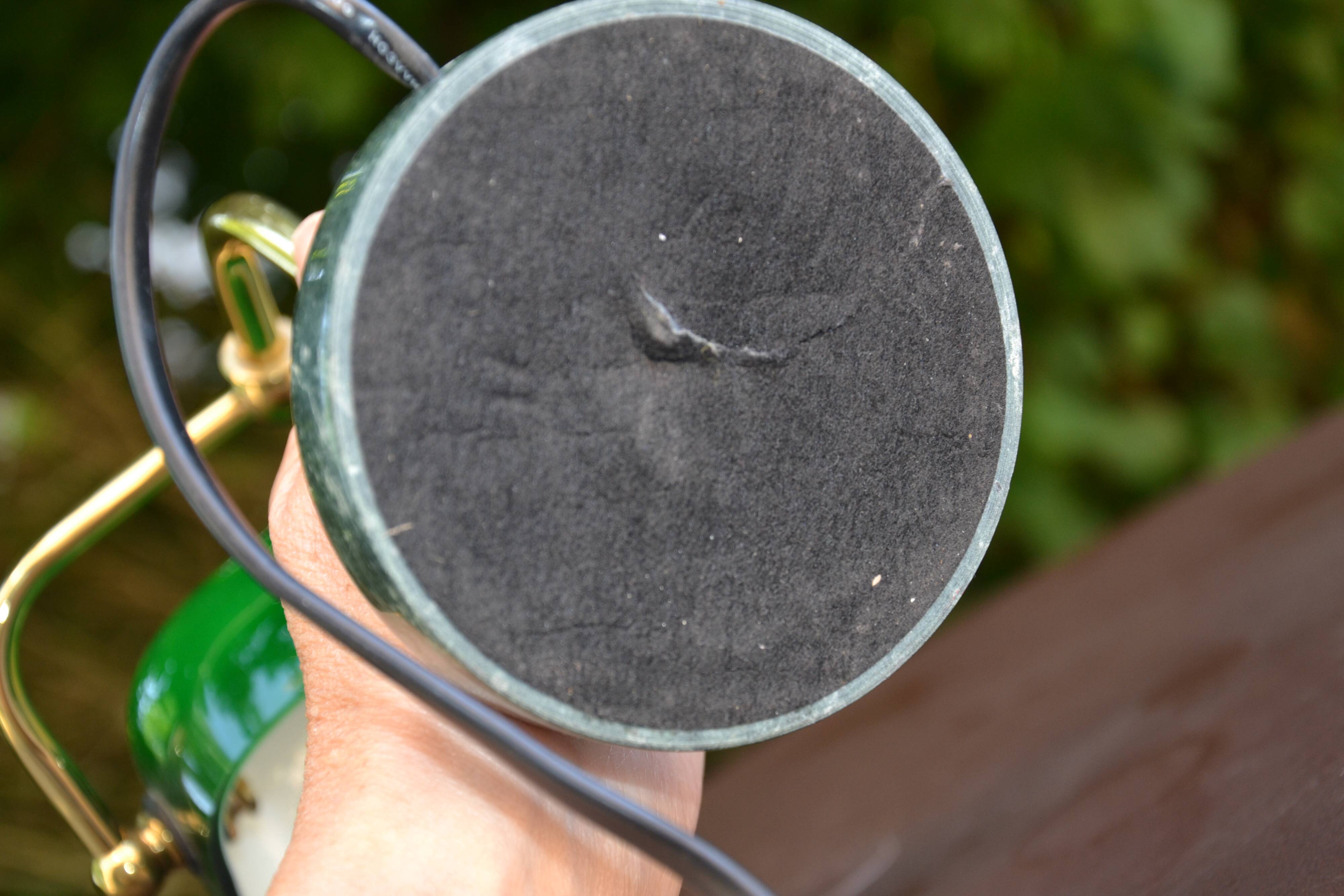 Lampe de banquier socle en marbre vert