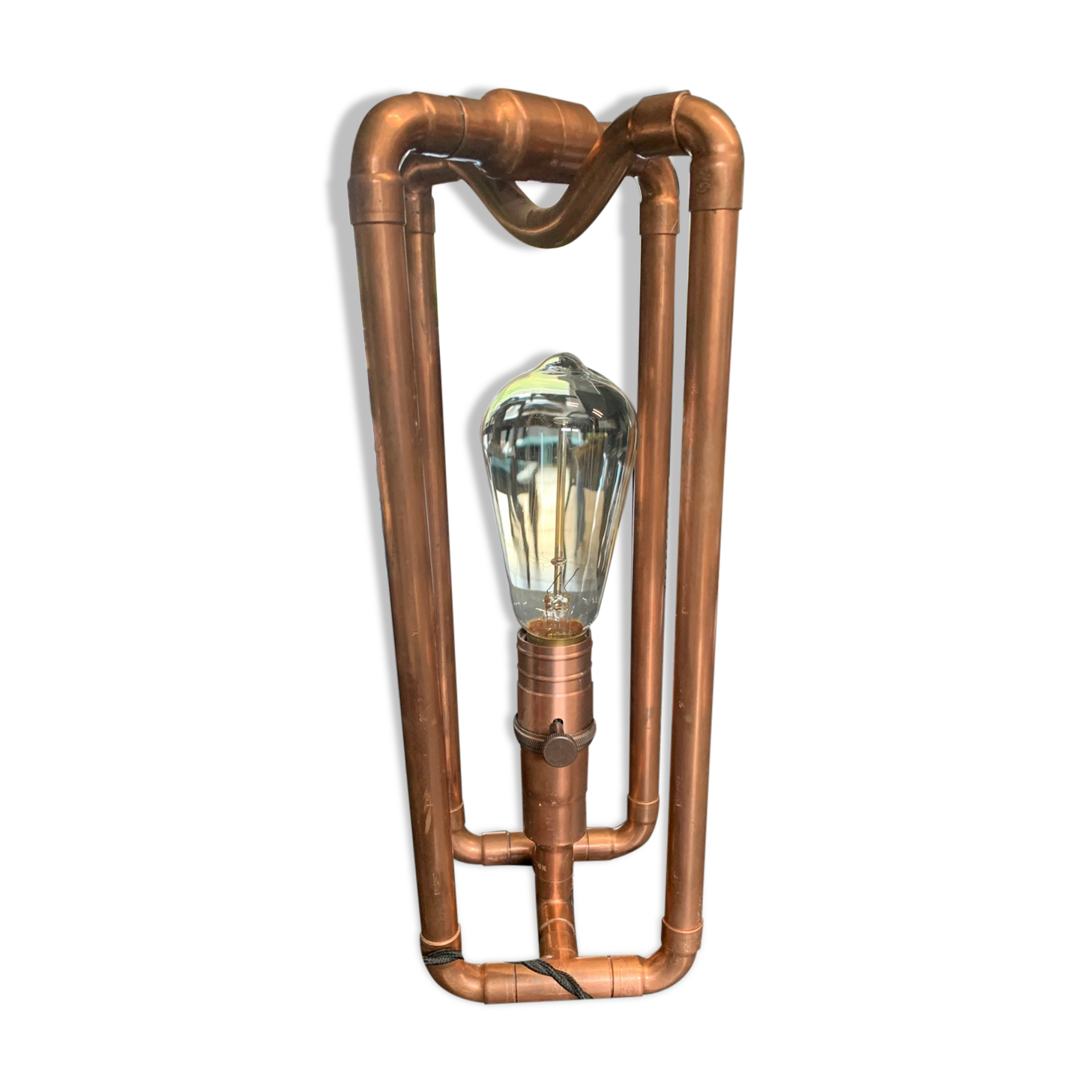 Table lamp copper pipes