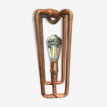 Table lamp copper pipes