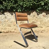 Set de 4 chaises acier chromé et velours