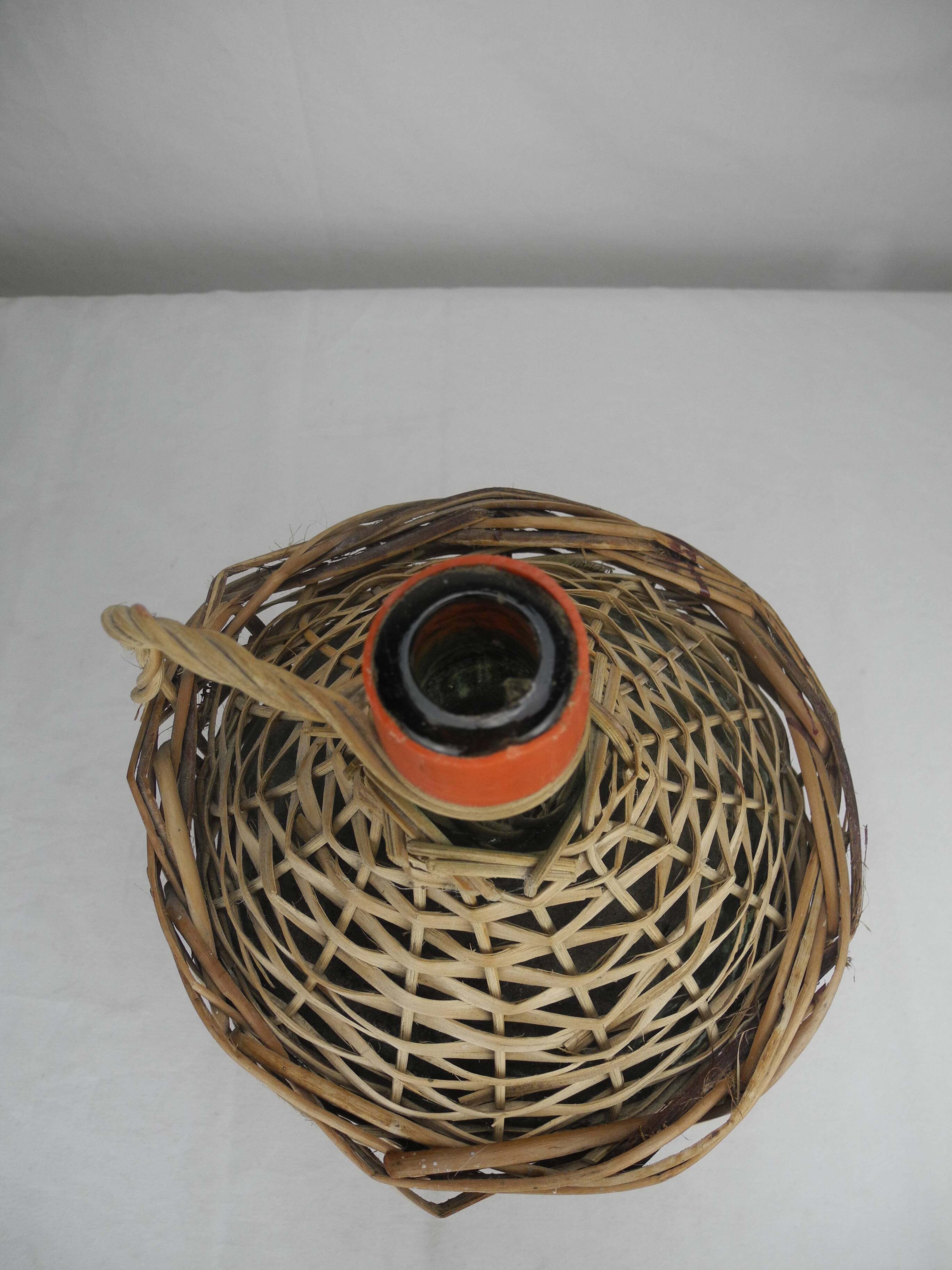 Vintage rattan wicker bottle