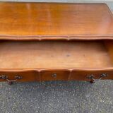 Louis XV crossbow commode in solid cherry wood from the 20th century.