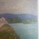 Tableau ancien, double face, paysage bord de Saône, début XX siècle