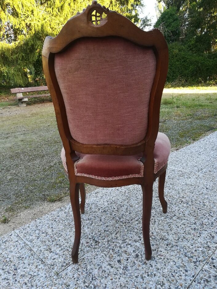 Louis Philippe style velvet chair