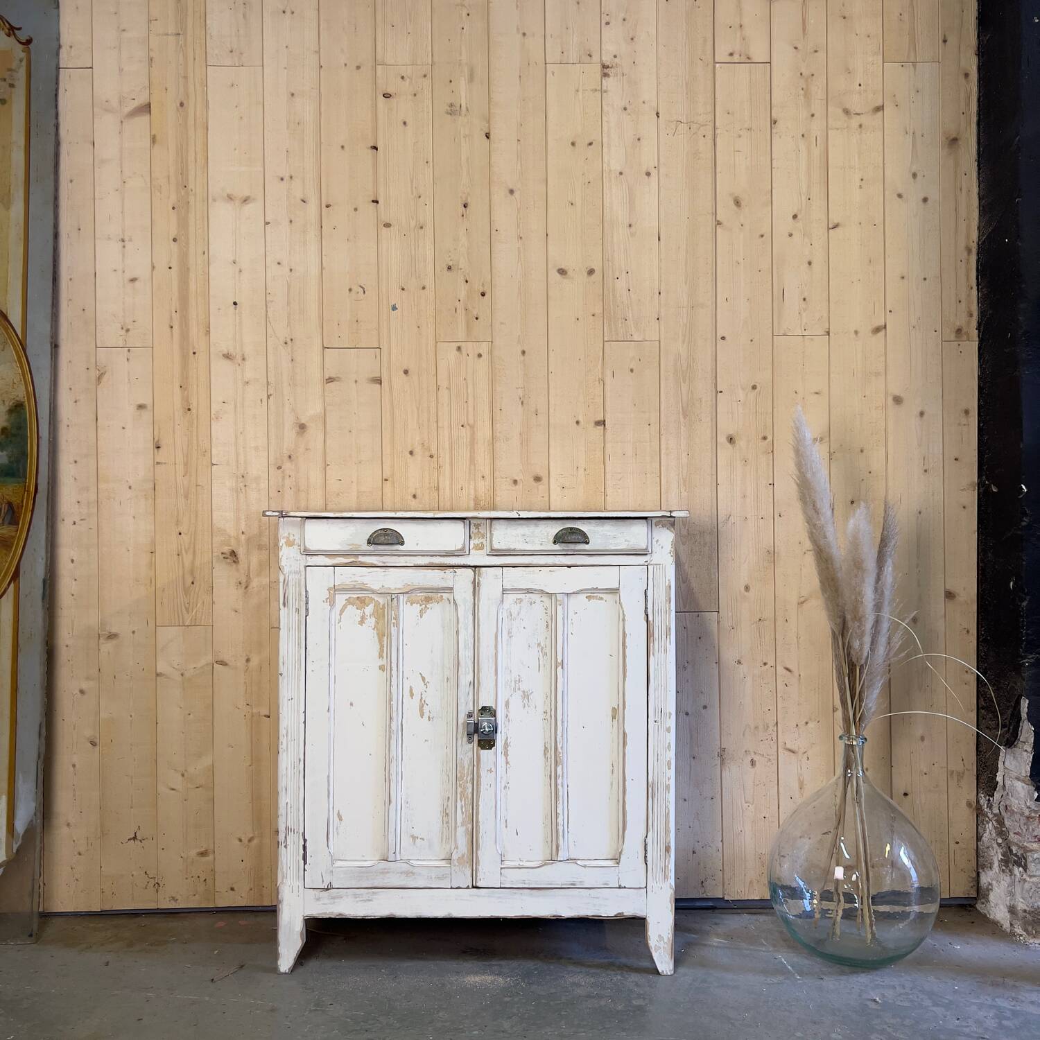 White patinated Parisian sideboard