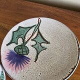 Thistle flower stoneware mug