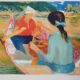 Paul COLLOMB : Barques au bois de Boulogne, lithographie originale signée