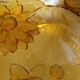 Verlys cup Water lily flowers amber molded pressed glass 60s