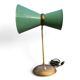 Vintage 1950s Diabolo desk lamp – celadon green & brass