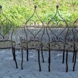 Chaises vintage en fer forgé