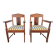 Art Deco Haagse School Armchairs in Oak and Ebony, 1920s, Set of 2
