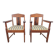 Art Deco Haagse School Armchairs in Oak and Ebony, 1920s, Set of 2