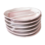 Set de 6 assiettes à asperges rose