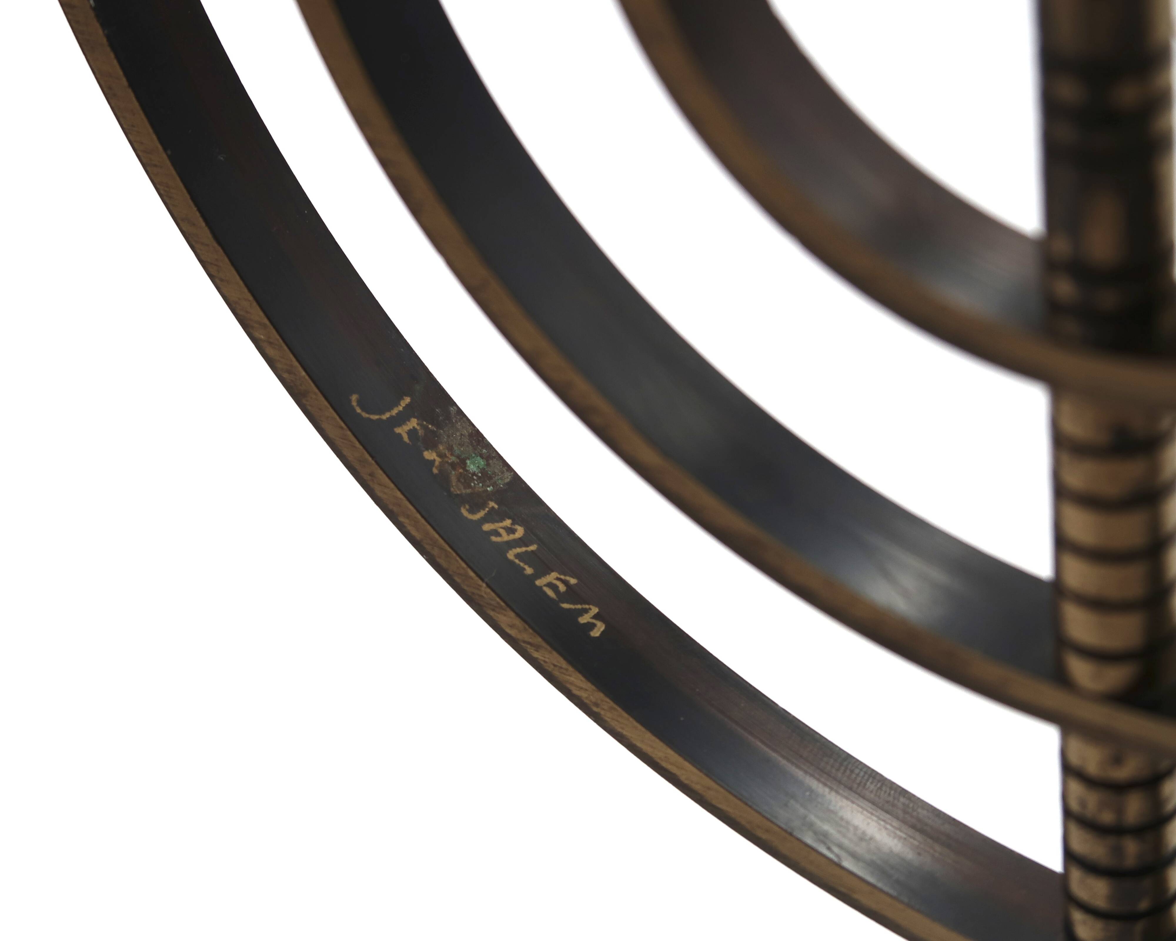 Brass 7-branch candelabra Menorah, 1960s