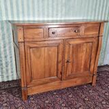 Low walnut sideboard with cross, Restoration period, 19th century